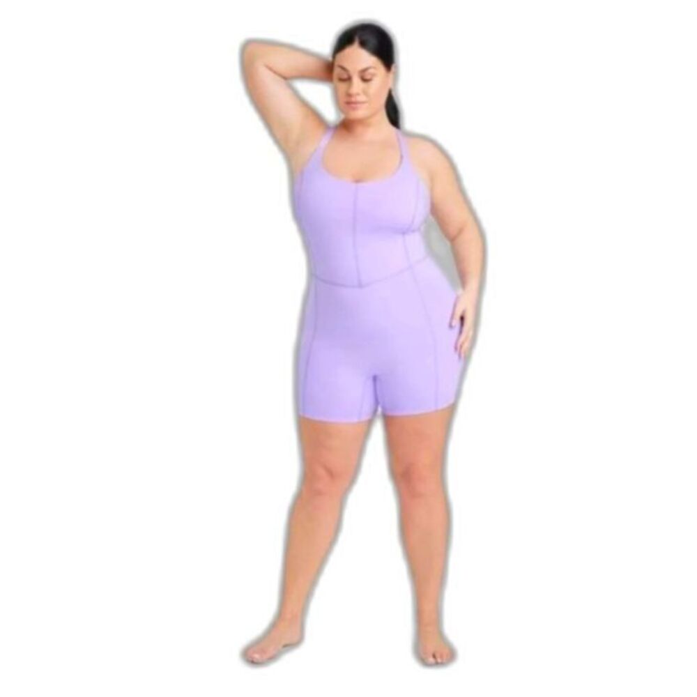 Women's All In Motion Athletic BodySuit Violet 3X NWT